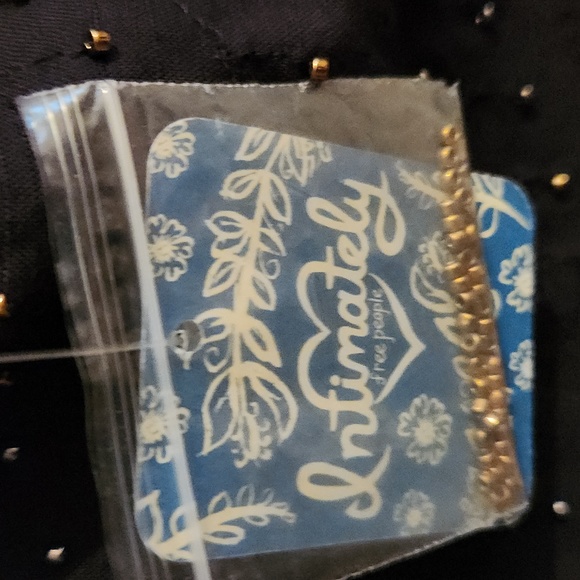 Free People, NWT,  Women's Top,  Size Medium,  Black, gold beads - Picture 5 of 11